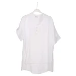 Mika Firenza Linen Button-Neck Blouse - Image 3