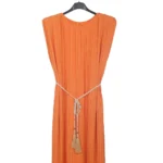 City Fashion Pleated Belted Maxi Dress