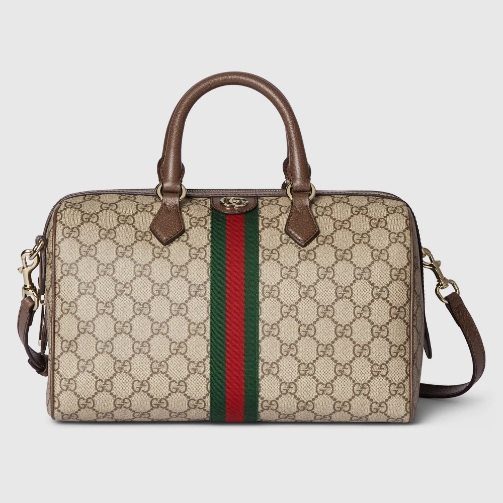 Gucci-Ophidia-Lrg-Boston-GG-canvas-1 Ophidia GG Large Boston Duffle Bag - Image 1