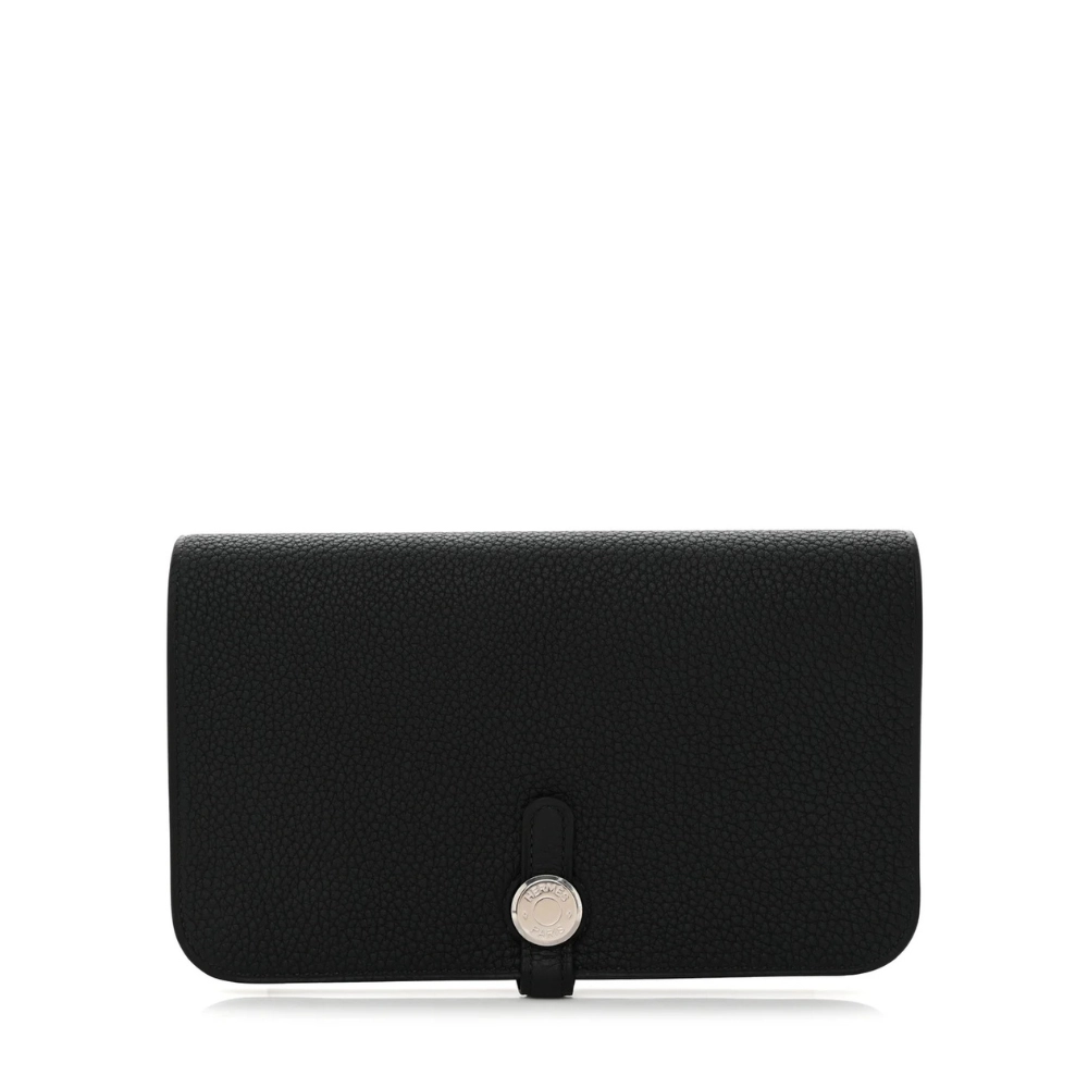 Hermes-Dogon-Duo-Wallet-Black-1 Dogon Duo Leather Flap Wallet - Image 1