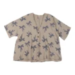 Gioya Palm Print Button-Front Blouse