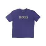 Boss Textured Logo Print T-Shirt - Image 3