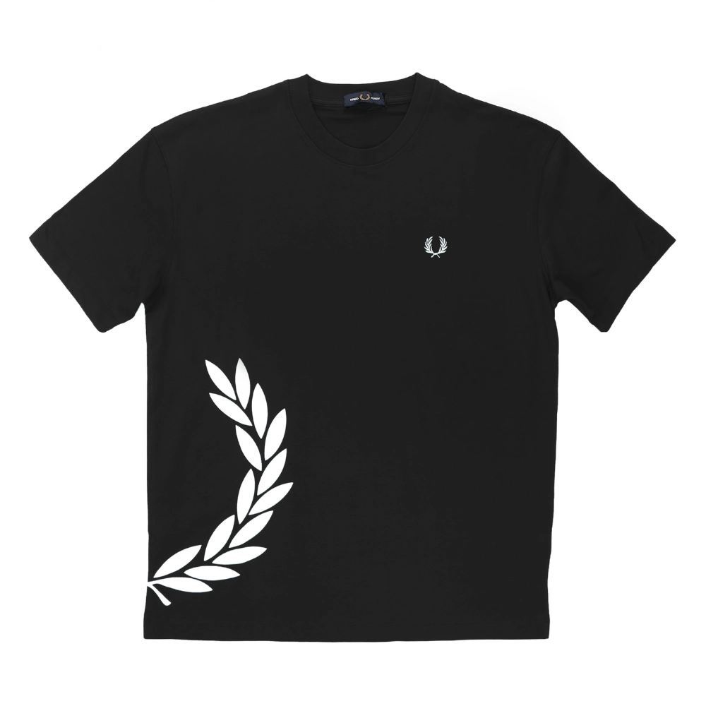 M2-26-T.S-FRED-PERY-Black-1 Fred Perry Laurel Wreath Graphic T-Shirt - Image 1
