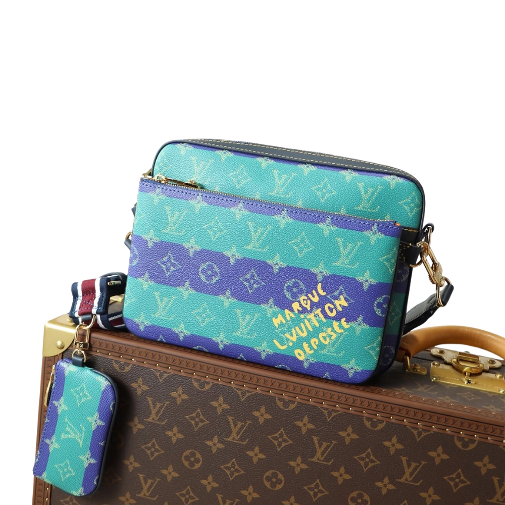 M26026-BAG-LV-Turquoise-1 Trio Messenger Monogram - Image 1