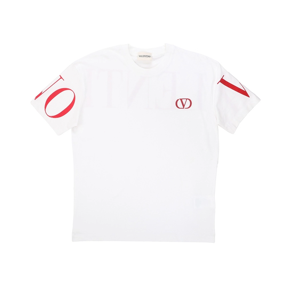 M7-26-T.S-VALENTINO-White-1 Valentino VLogo Signature Sleeve T-Shirt - Image 1