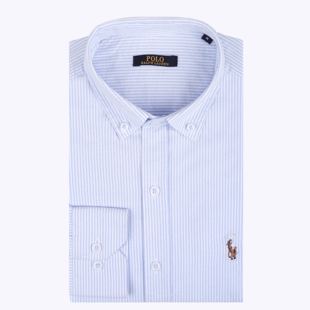NS5-SH-POLO-Striped-Blue-1 Polo Ralph Lauren Striped Cashmere-Blend Shirt - Image 1