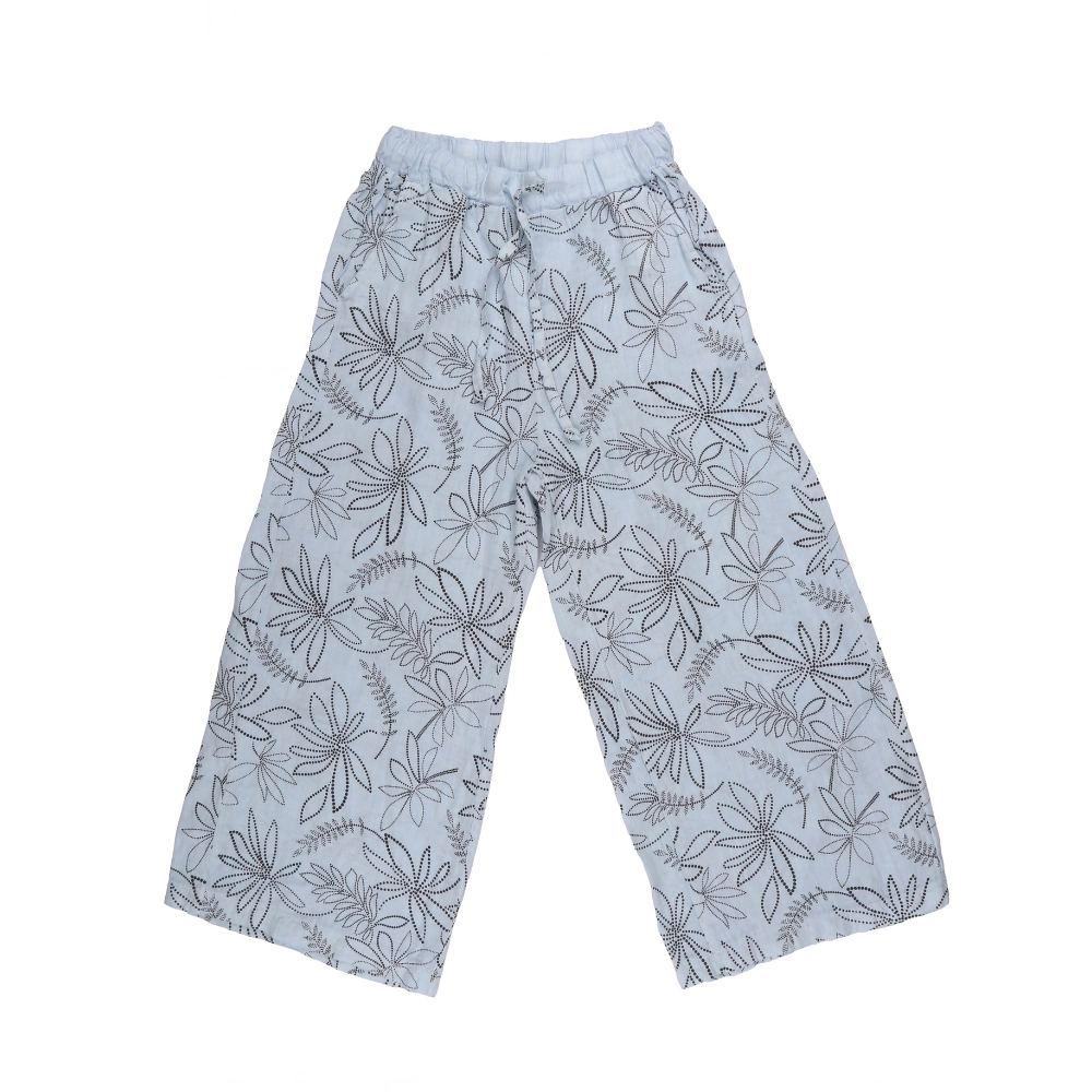 P12692-PANT-GIOYA-Light-Blue-1 Gioya Botanical Print Drawstring Pants - Image 1