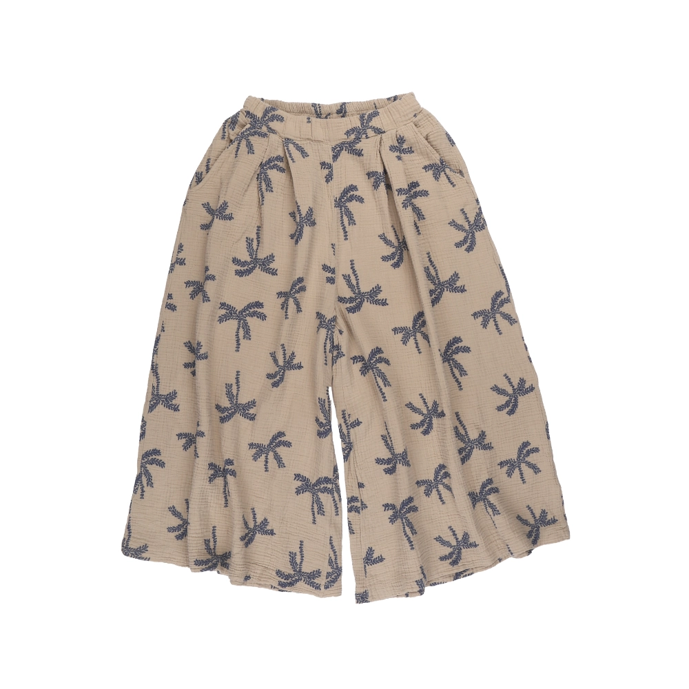 P12695-PANT-GIOYA-Coffee-1 Gioya Palm Print Cropped Wide-Leg Pants - Image 1
