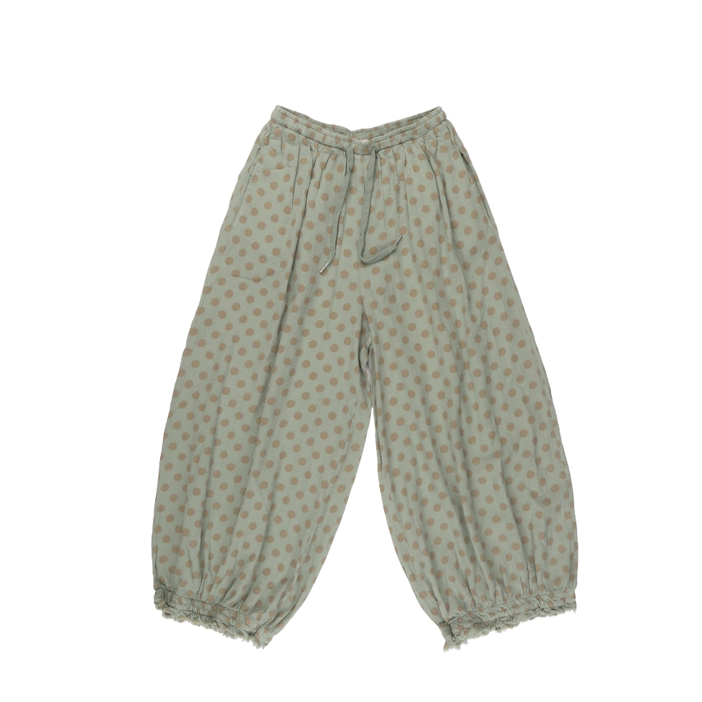 P12701-PANT-GIOYA-Olive-Green-1 Gioya Polka Dot Cuffed Balloon Pants - Image 1