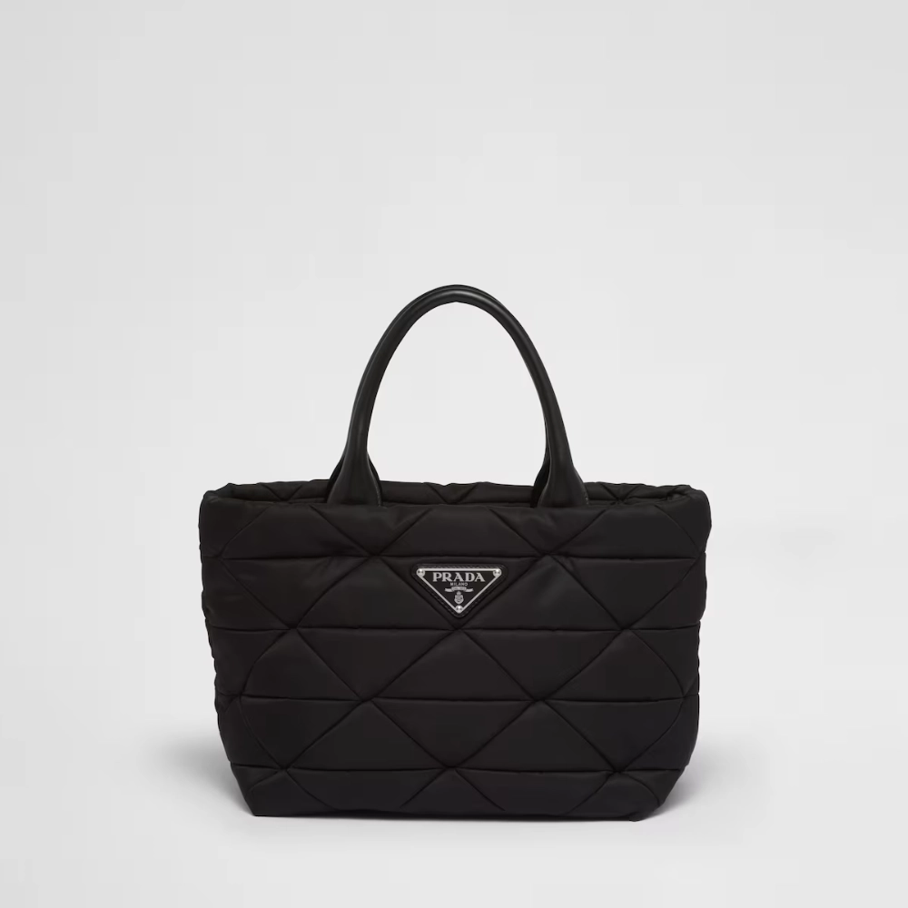 Prada-Nylon-Tote-Bag-Black-1 Re-Nylon Quilted Shoulder Tote Bag - Image 1