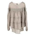Gioya Lace-Trimmed Gauze Blouse