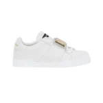 Dolce & Gabbana Portofino Leather Gold Metallic Plate White