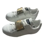 Dolce & Gabbana Portofino Leather Gold Metallic Plate White - Image 5