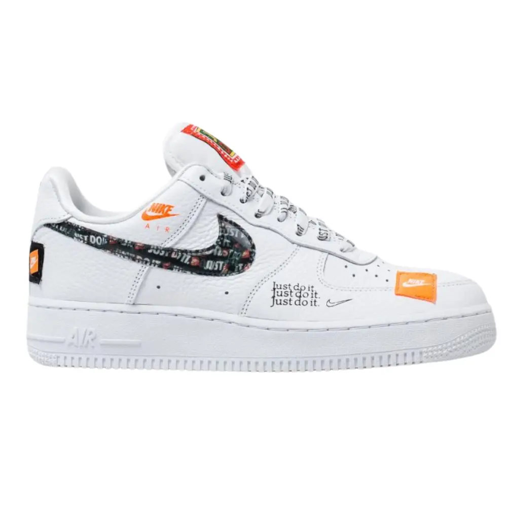 SMNI000300023-SHOES-NIKE-White-Orange-1 Nike Air Force 1 Low 'Just Do It' White Orange - Image 1