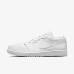 Air Jordan 1 Low Triple White Tumbled Leather - Image 5