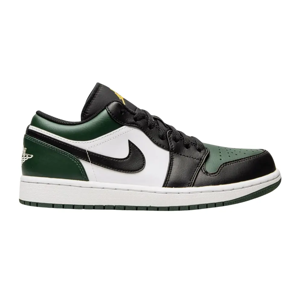 SMNI000800030-SHOES-Black-Green-1 Air Jordan 1 Low Pine Green Black White - Image 1