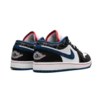 Air Jordan 1 Low Craft / Stitch Black Blue White - Image 3