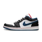 Air Jordan 1 Low Craft / Stitch Black Blue White - Image 5
