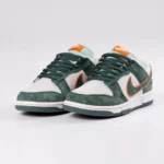 Nike SB Dunk Low Pro Dark Green Orange Suede - Image 2