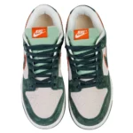 Nike SB Dunk Low Pro Dark Green Orange Suede - Image 3