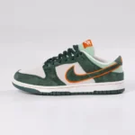 Nike SB Dunk Low Pro Dark Green Orange Suede - Image 6