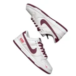 Nike Dunk Low Supreme Balenciaga Custom White Maroon - Image 2