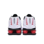 Nike Shox R4 White Metallic Silver Comet Red - Image 2