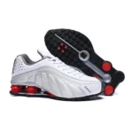 Nike Shox R4 White Metallic Silver Comet Red - Image 3