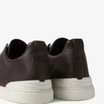 Zegna Triple Stitch Leather Low-Top Sneakers - Dark Chocolate Brown - Image 4