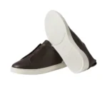 Zegna Triple Stitch Leather Low-Top Sneakers - Dark Chocolate Brown - Image 5