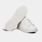 Zegna Triple Stitch Leather Low-Top Sneakers - Pure White - Image 5