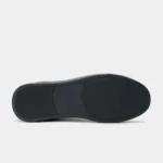 Zegna Triple Stitch Grain Leather Low-Top Sneakers - Triple Black - Image 5