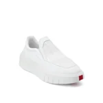 Prada Downtown Leather & Mesh Platform Slip-On White - Image 3