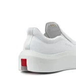 Prada Downtown Leather & Mesh Platform Slip-On White - Image 4