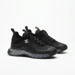 Chanel CC Logo Technical Knit Sneaker Black - Image 2