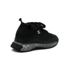 Chanel CC Logo Technical Knit Sneaker Black - Image 4