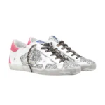 Golden Goose Superstar White & Silver Glitter Leopard Laces - Image 2