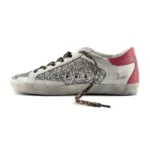 Golden Goose Superstar White & Silver Glitter Leopard Laces - Image 4