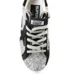 Golden Goose Superstar Silver Glitter & Black Star - Image 2