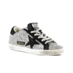 Golden Goose Superstar Silver Glitter & Black Star - Image 3