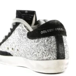 Golden Goose Superstar Silver Glitter & Black Star - Image 4