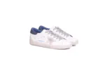 Golden Goose Super-Star Sneakers in White Leather with Blue Heel and Suede Star - Image 2