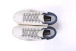 Golden Goose Super-Star Sneakers in White Leather with Blue Heel and Suede Star - Image 4
