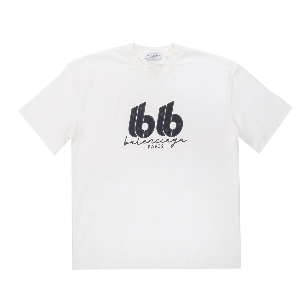 Z12-T-S-BLAENCIAGA-White-1 Balenciaga Double-B Logo Graphic T-Shirt - Image 1