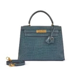 Kelly 25 Crocodile Embossed Handbag