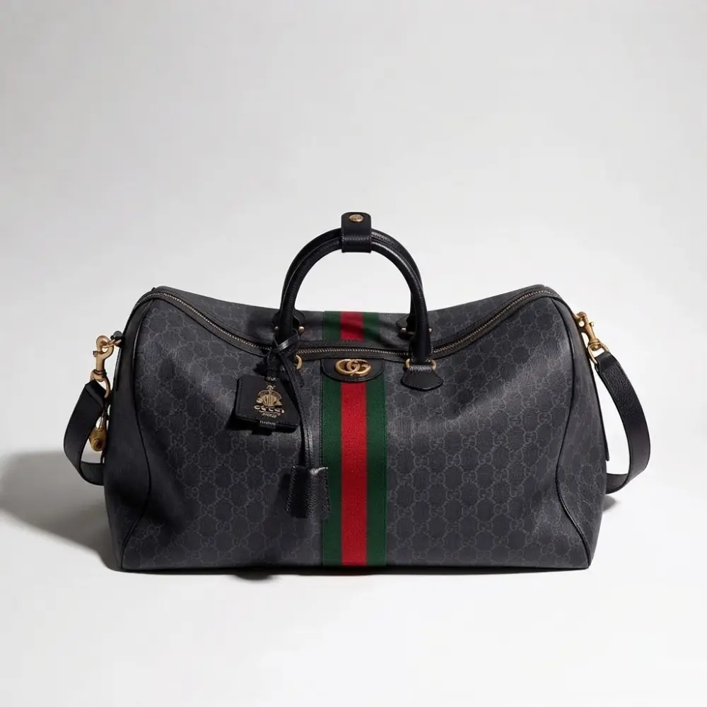 Gucci-Savoy-medium-duffle-bag-GG-Black-1 Gucci Savoy medium duffle bag - Image 1