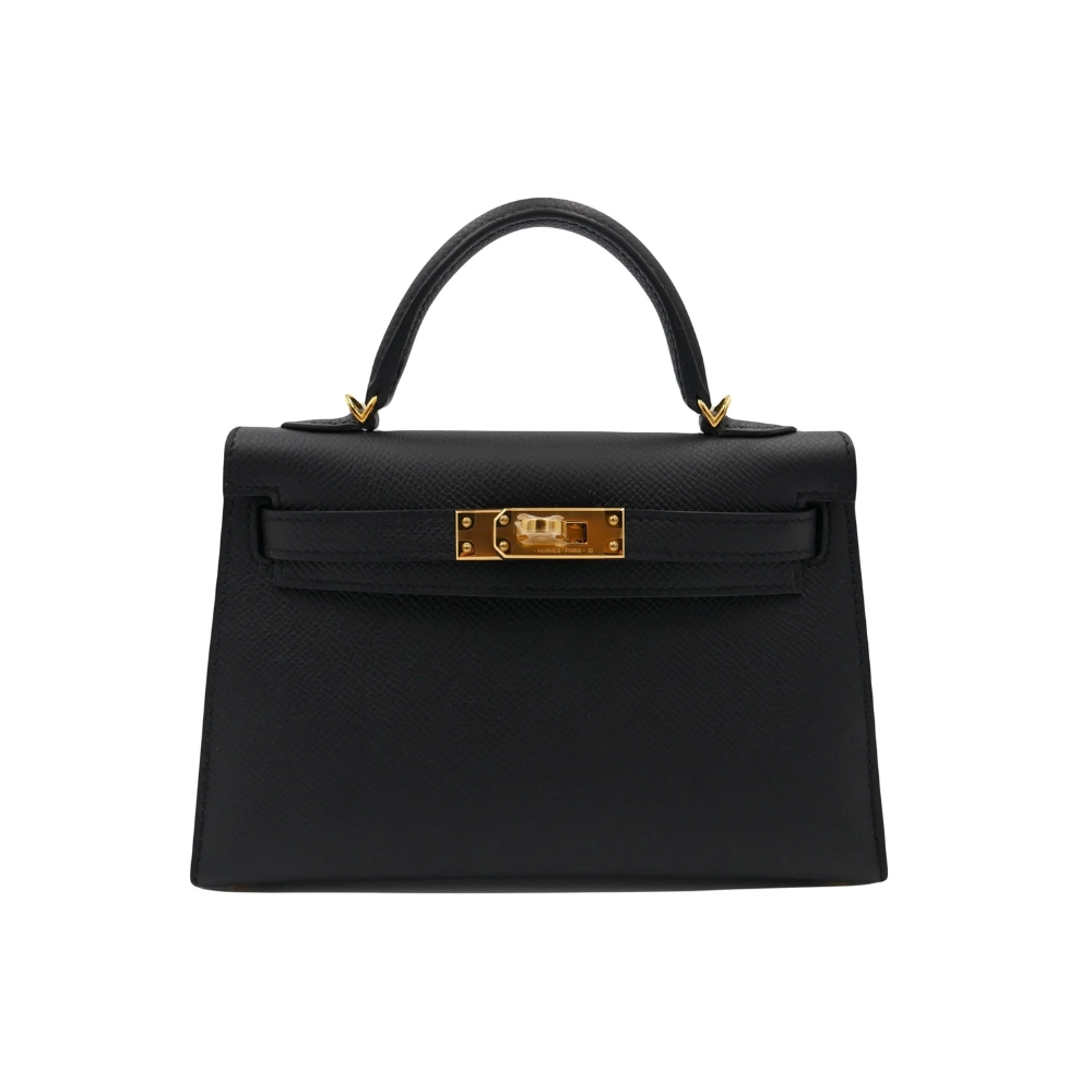 Hermes-Mini-Kelly-II-20cm-Handbag-Black-1 Hermes Mini Kelly II 20cm Handbag - Image 1