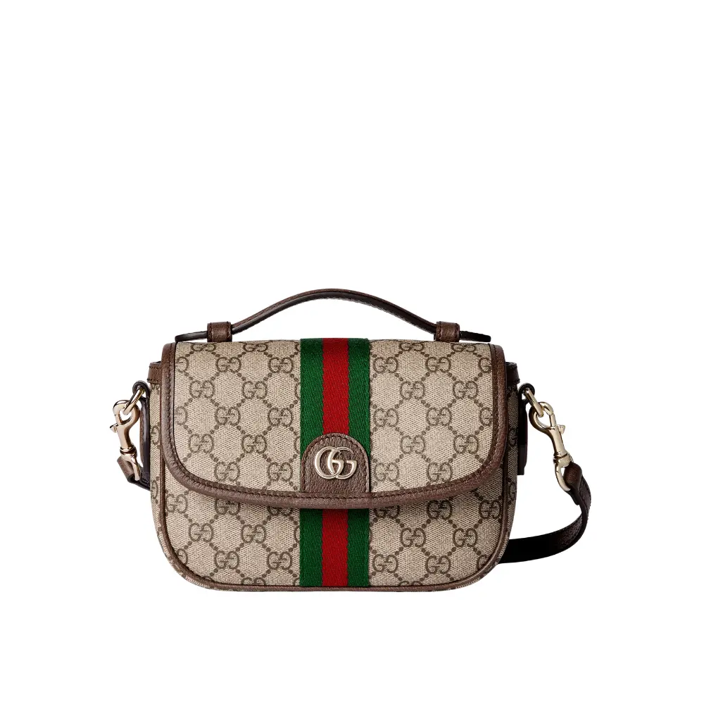 Ophidia-small-top-handle-bag-GG-Brown-1 Ophidia small top handle bag - Image 1